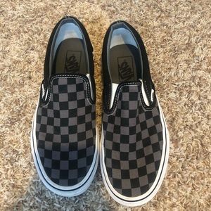 Checkered slip on vans